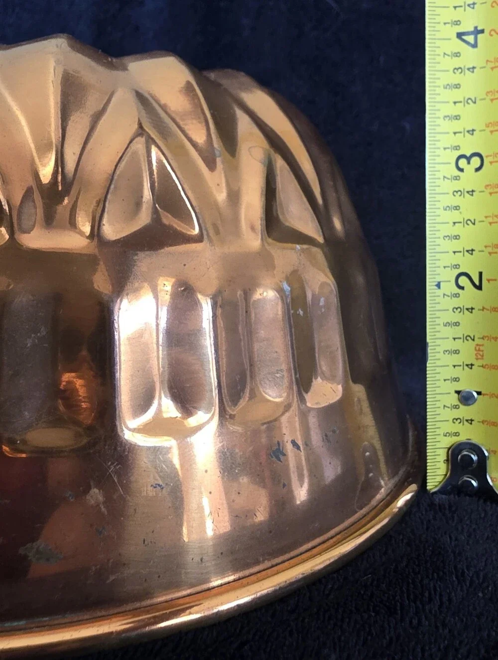 Vintage Copper Tone Bundt Jello Mold Made in Korea Wall Decor 8”